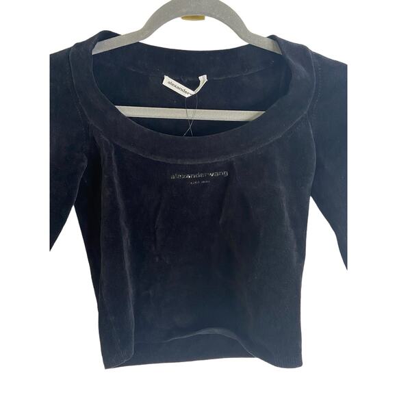 Alexander Wang Logo Scoop Neck Long Sleeve Sweater Top Designer Authentic Small - Picture 6 of 12
